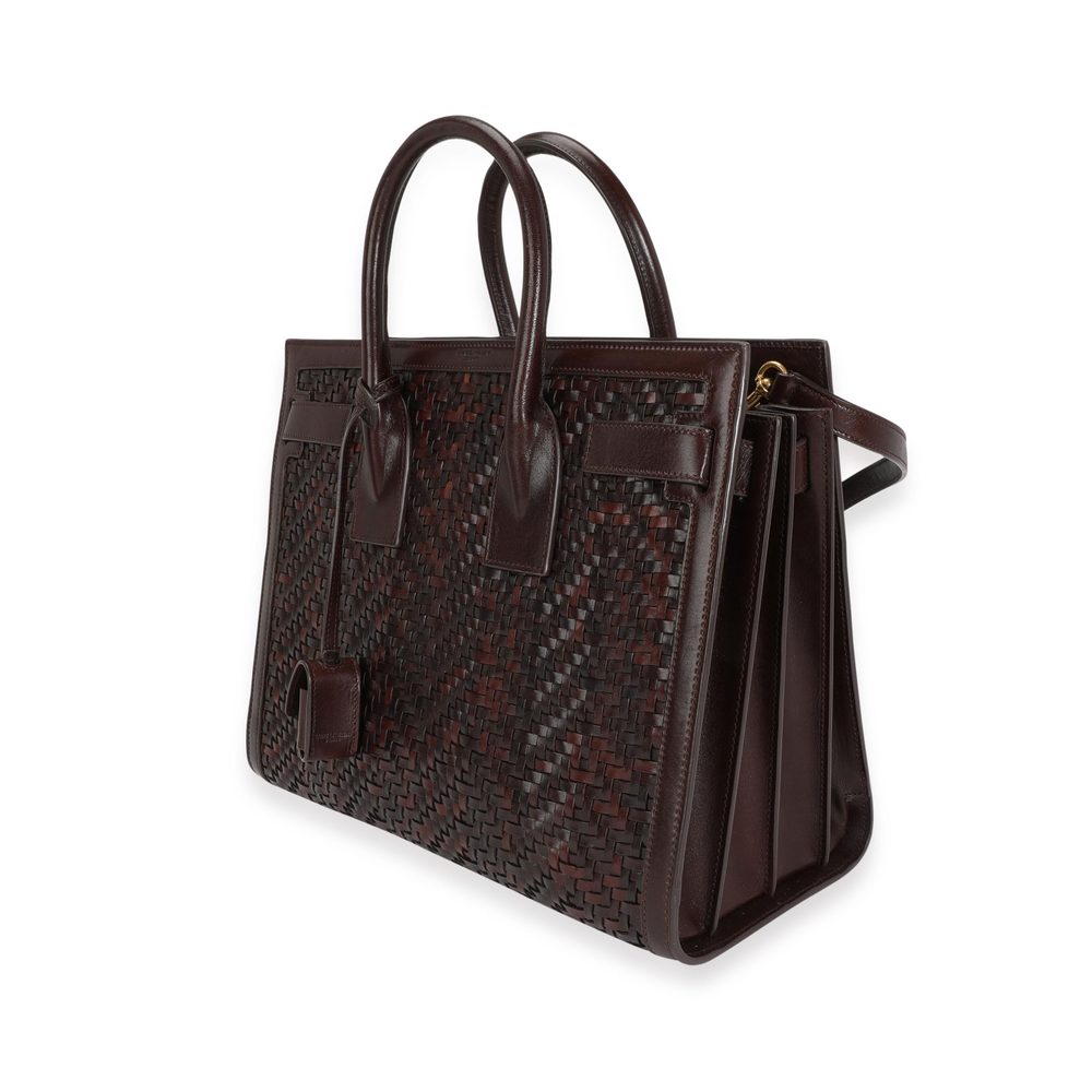 Saint Laurent Brown Woven Leather Small Sac De Jour - Picture 2 of 5